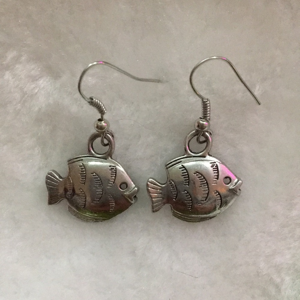 Fish Silver Dangle Earrings
